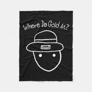 Funny Leprechaun Amateur Sketch Meme Irish St Patr Fleece Blanket