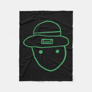 Funny Leprechaun Amateur Sketch Meme Irish St Patr Fleece Blanket