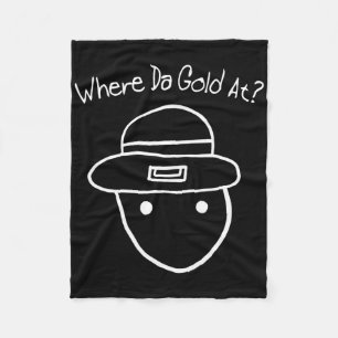 Funny Leprechaun Amateur Sketch Meme Irish St Patr Fleece Blanket