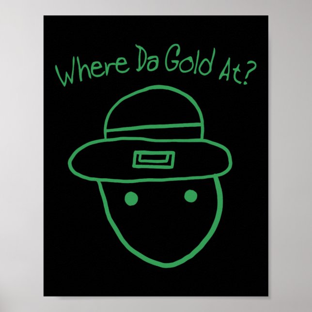 Funny Leprechaun Amateur Sketch Meme Irish St Patr Poster (Front)