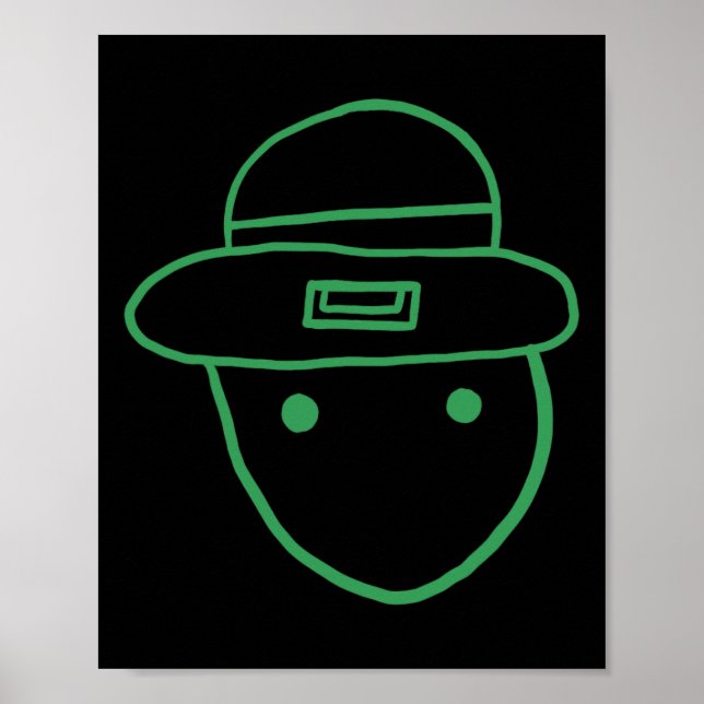 Funny Leprechaun Amateur Sketch Meme Irish St Patr Poster (Front)