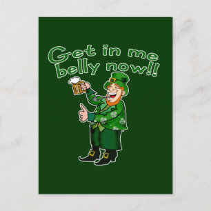 Funny Leprechaun and Beer Tshirt for St. Pat's Postcard
