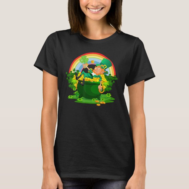 Funny Leprechaun Boys Girls Men Women St Patty's D T-Shirt (Front)
