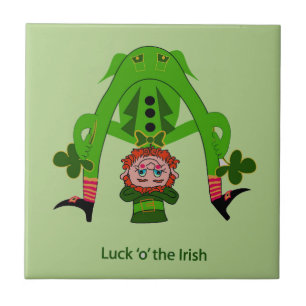 Funny Leprechaun Ceramic Tile