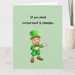 Funny Leprechaun Fart St. Patrick's Day Card