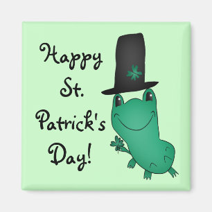 Funny leprechaun frog magnet