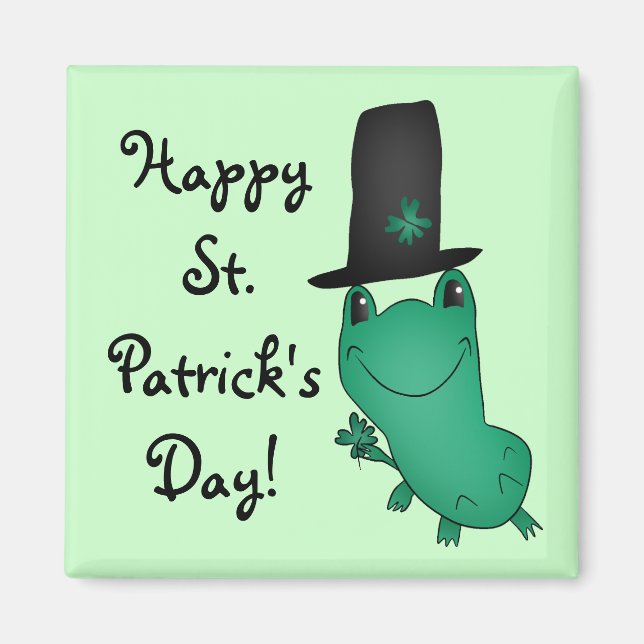 Funny leprechaun frog magnet (Front)