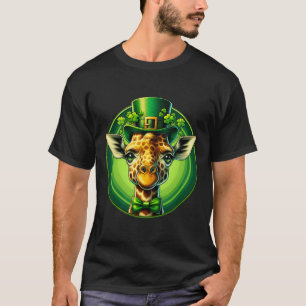Funny Leprechaun Giraffe St Patricks Day Kids Men T-Shirt