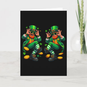 Funny Leprechaun Griddy Dance St Patrick's Day Pot Card