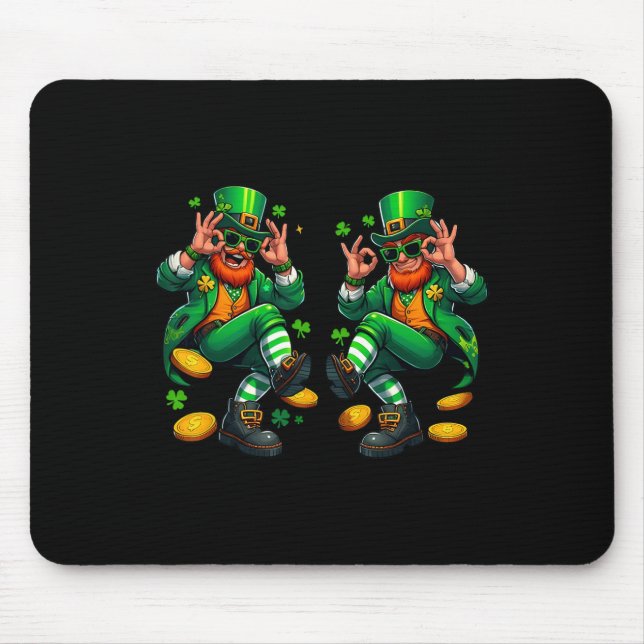 Funny Leprechaun Griddy Dance St Patrick's Day Pot Mouse Pad (Front)