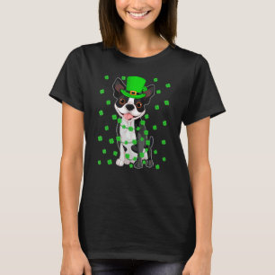 Funny Leprechaun Hat Boston Terrier Dog St Patrick T-Shirt