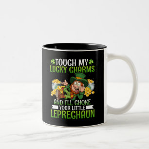 Funny Leprechaun Lucky Charms St Patrick’s Day Two-Tone Coffee Mug