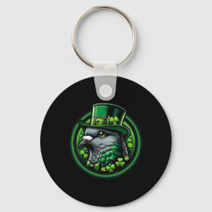 Funny Leprechaun Pigeon St Patricks Day Kids Men W Key Ring