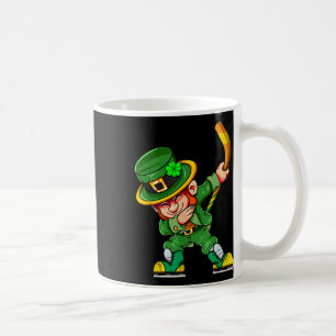 Funny Leprechaun Play Hockey St Patricks Day Sport Coffee Mug