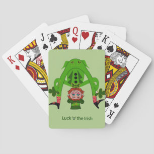 Funny Leprechaun Playing Cards