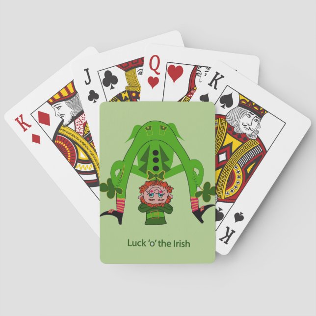 Funny Leprechaun Playing Cards (Back)
