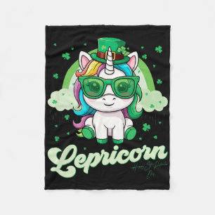 Funny Lepricorn Unicorn Happy St Patricks Day Wome Fleece Blanket