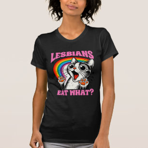Funny Lesbian Cat Rainbow Shirt – Lesbians Eat Wha