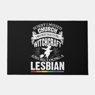Funny Lesbian Witch Pride Feminist LGBT Doormat