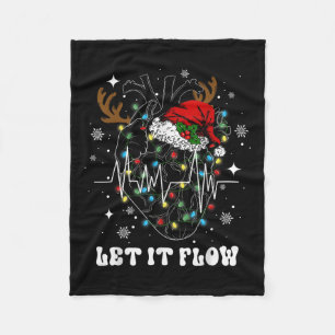 Funny Let It Flow Anatomy Heart Cardiac Nurse Sant Fleece Blanket