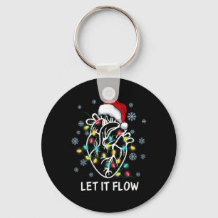 Funny Let It Flow Anatomy Heart Cardiac Nurse Sant Key Ring