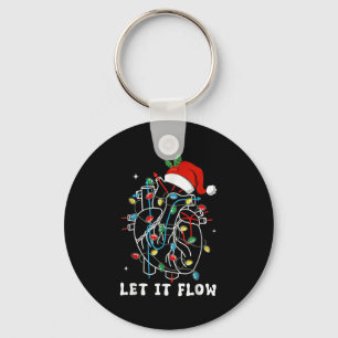 Funny Let It Flow Anatomy Heart Cardiac Nurse Sant Key Ring