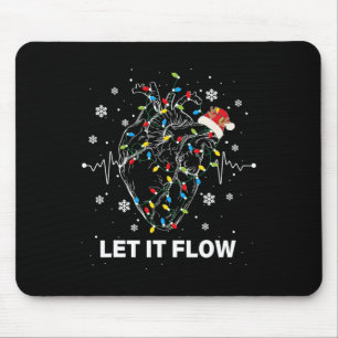 Funny Let It Flow Anatomy Heart Cardiac Nurse Sant Mouse Pad
