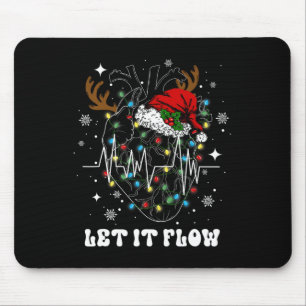 Funny Let It Flow Anatomy Heart Cardiac Nurse Sant Mouse Pad