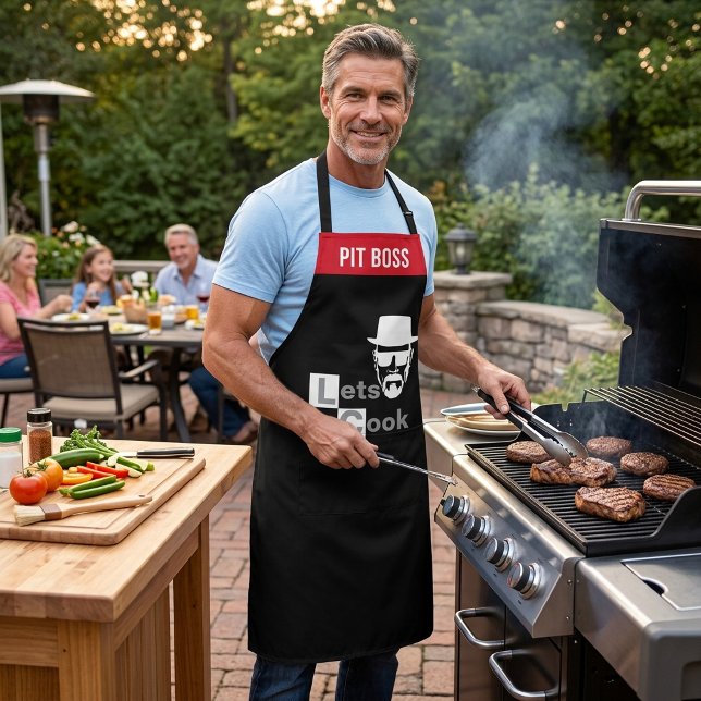Funny Lets Cook BBQ Apron Mens Grill Master Gift (Creator Uploaded)