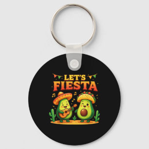 Funny Lets Fiesta Avocado & Tacos Cinco De May Key Ring