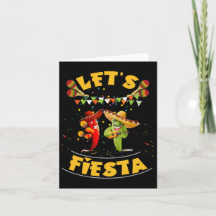 Funny Let's Fiesta Cinco De Mayo Men Women Kids Pa Card
