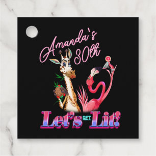Funny Let's Get Lit Adult Cocktail Birthday Favour Tags