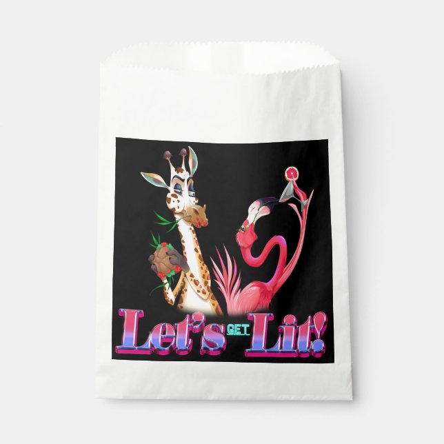 Funny Let's Get Lit Animal Duo Favour Bag (Front)