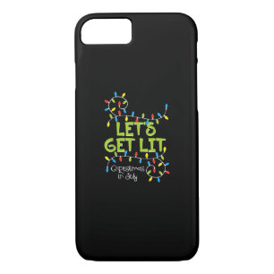 Funny Let's Get Lit Christmas Lights iPhone 8/7 Case