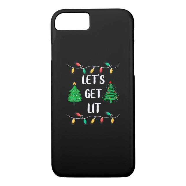 Funny Let's Get Lit Christmas Lights Holidays Case-Mate iPhone Case (Back)