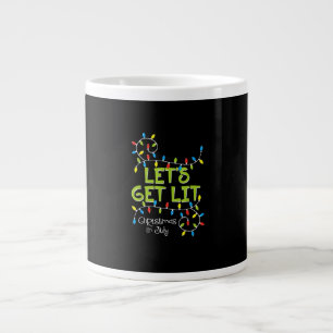 Funny Let's Get Lit Christmas Lights Large Coffee Mug