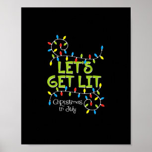 Funny Let's Get Lit Christmas Lights Poster