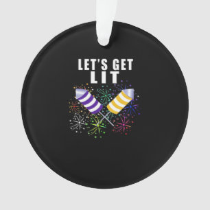 Funny Let's Get Lit - Independence Pun Classic Ornament