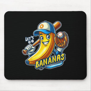 Funny Lets Go Bananas Cute Banana Fruit Lover Game Mouse Pad