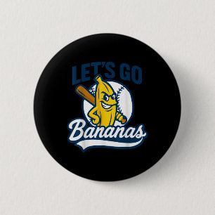 Funny Lets Go Bananas Cute Banana Fruits Lover Ban 6 Cm Round Badge