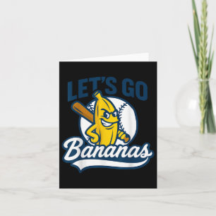 Funny Lets Go Bananas Cute Banana Fruits Lover Ban Card