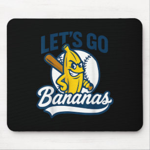 Funny Lets Go Bananas Cute Banana Fruits Lover Ban Mouse Pad