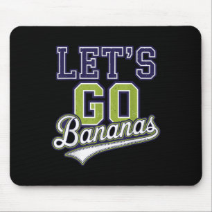 Funny Lets Go Bananas Cute Banana Fruits Lover Ban Mouse Pad