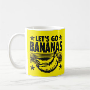 Funny Let's Go Bananas Distressed Grunge Meme Coffee Mug