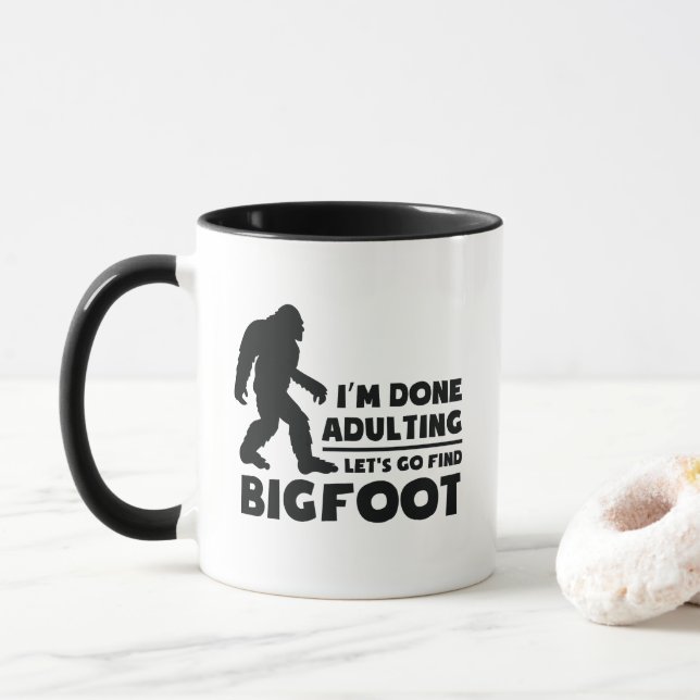 Funny Let's Go Find Bigfoot Gift Mug (With Donut)