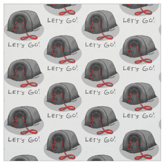 Funny Let's Go! for a Walk Pekingese Dog (black) Fabric