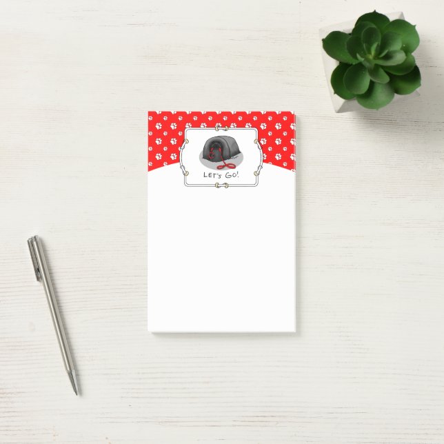 Funny Let's Go! for a Walk Pekingese Dog (black) Post-it Notes (Office)