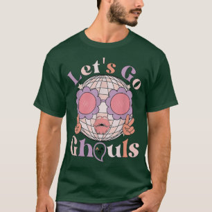 Funny Let's Go Ghouls Groovy Halloween Disco Ball T-Shirt