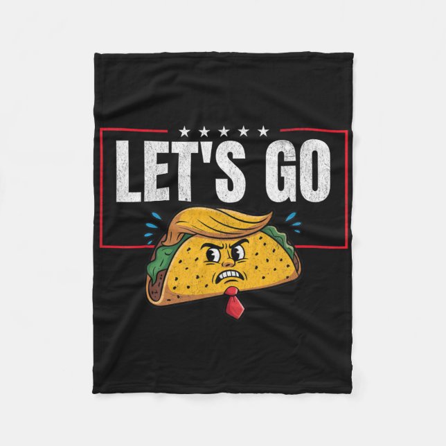Funny Let's Go Taco 9  Fleece Blanket (Front)