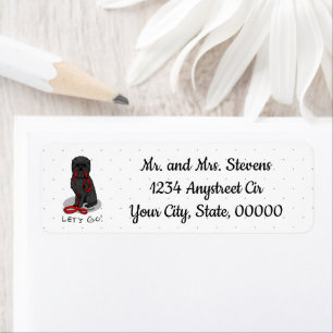 Funny Let's Go! Walk Affenpinscher (Black Natural) Return Address Label
